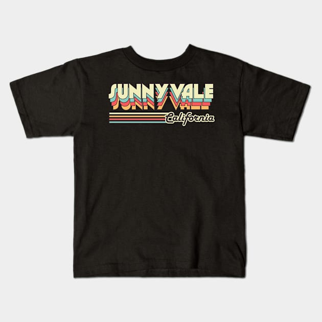Sunnyvale town retro Kids T-Shirt by SerenityByAlex